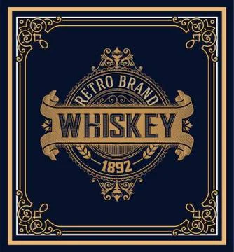 Old Whiskey Label Illustrazione stock