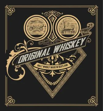 Old Whiskey Label Stock Illustration