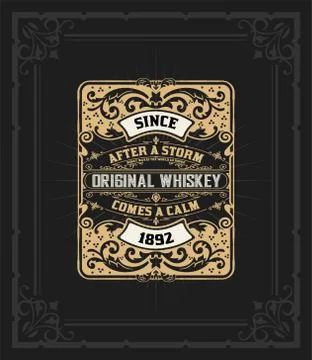 Old Whiskey Label Stock Illustration