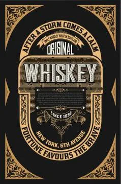 Old Whiskey label Stock Illustration