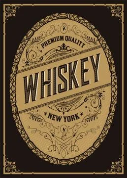 Old Whiskey label Stock Illustration