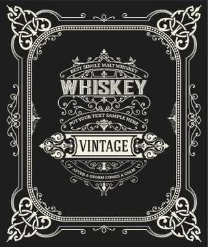 Old whiskey label. Stock Illustration