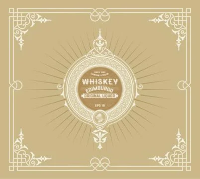 Old Whiskey Label Stock Illustration