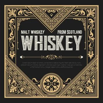 Old Whiskey Label Stock Illustration