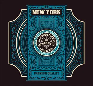 Old Whiskey label Stock Illustration