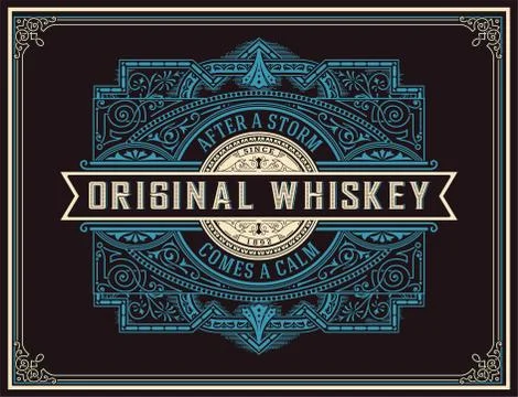 Old Whiskey Label Stock Illustration