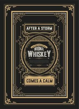 Old Whiskey label with vintage frames Stock Illustration