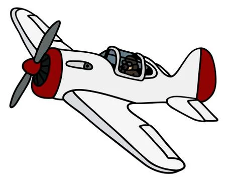 Old white airplane Stock Illustration