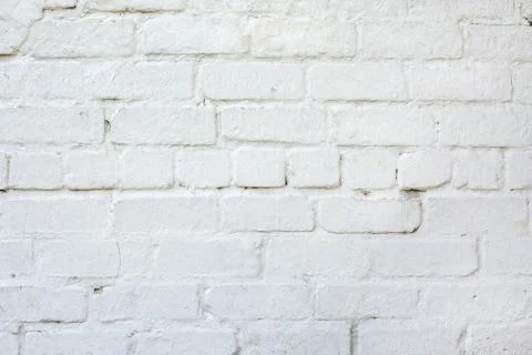 Old white brick wall background or texture, close up. Foto stock