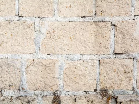 Old white brick wall with copy space Foto stock