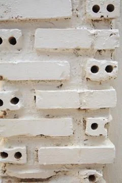 Old white brick wall Stock Photos