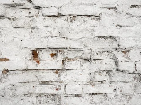 Old white brick wall. Stock Photos
