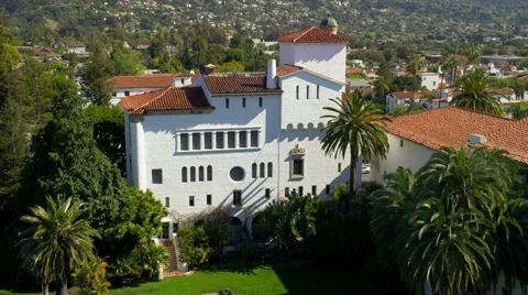 Old White Building in Santa Barbara, CA Video stock 35214834