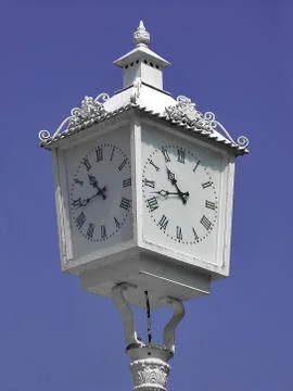 Old white clock Stock Photos