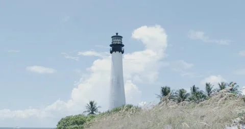 Old White Lighthouse  Stock Footage 204874694