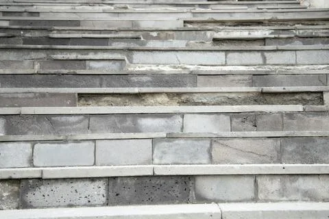 Old white marble steps  . Broken stone steps Stock Photos