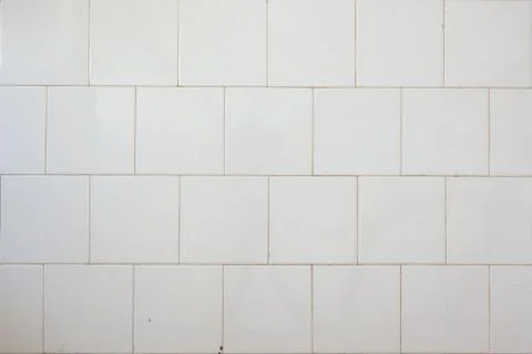 Old White Tiled Wall Foto stock