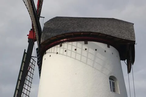 Old white windmill Stock Photos