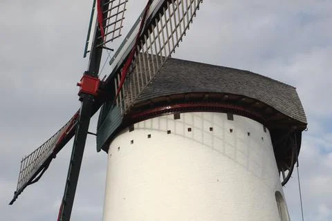 Old white windmill Stock Photos