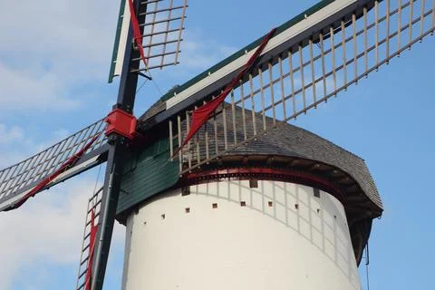 Old white windmill Stock Photos