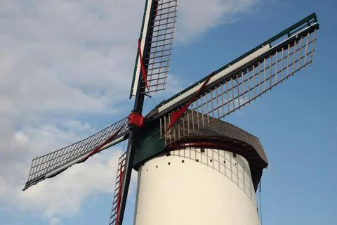 Old white windmill Stock Photos