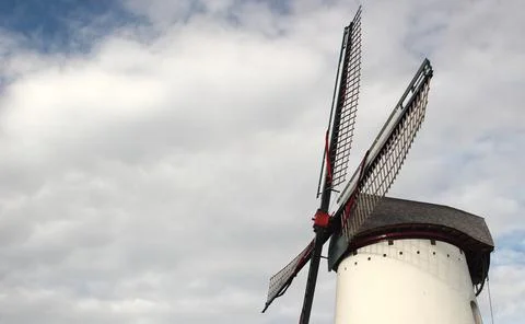 Old white windmill Stock Photos