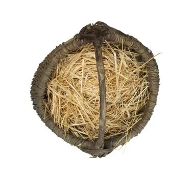 Old wicker basket Stock Photos