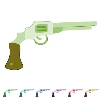 Old wild west pistol vector cartoon graphic Stock Illustration