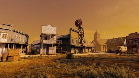 Old Wild West town. Stock Footage 321964640