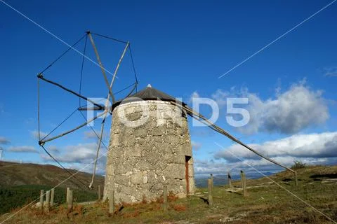 Old windmill of Aboim in Fafe Stock Photos