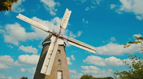 Old windmill against the sky Stock Footage 68143007