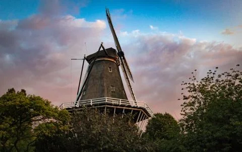 Old windmill in Amsterdam Stock Photos