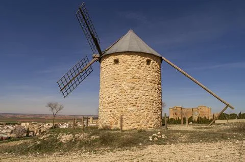 Old windmill and stone windmill. Stock-Fotos