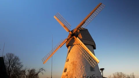 Old windmill in beautiful evening Stock Footage 103506911