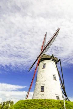 Old windmill with blue sky Stock Photos