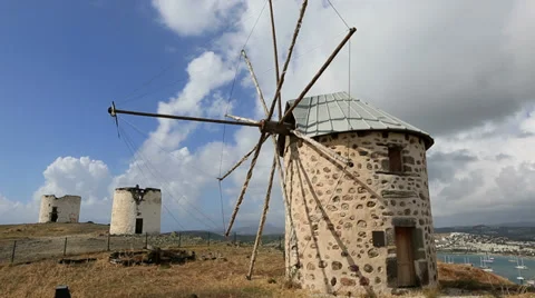 Old windmill Stock Footage 31996525
