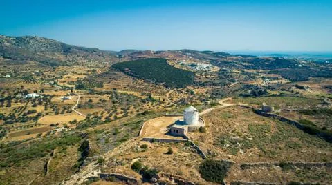 Old windmill in Greece Stock Photos