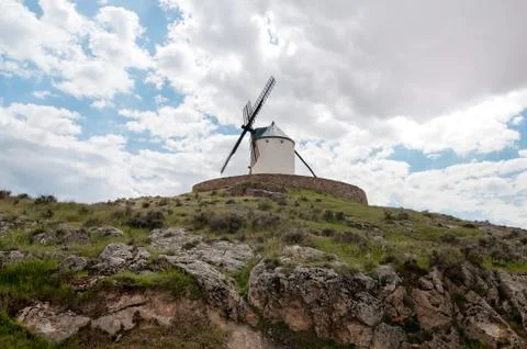 Old windmill on the hill Stockfoto's