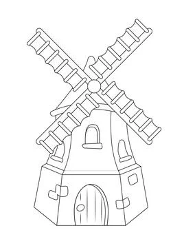 An old windmill from Nederland Stock Illustration