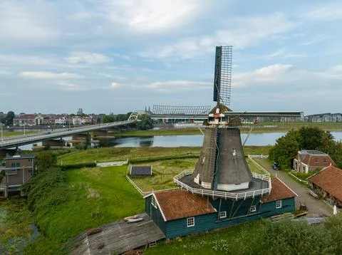 Old windmill in the netherlands Stock Photos