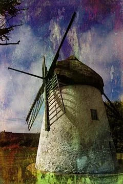 Old windmill is the only remaining complete windmill in Ireland Stock Photos