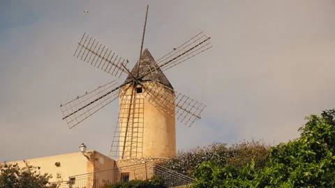 An old windmill in rural Spain. Stock Footage 101035599