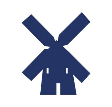 Old windmill silhouette Stock Illustration