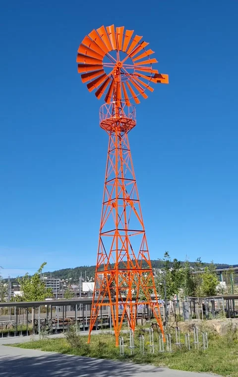 An old windmill tower in a park somewhere in Europe. Video stock 337262829