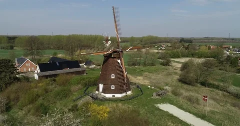 Old windmill turning for far away Video stock 106879493