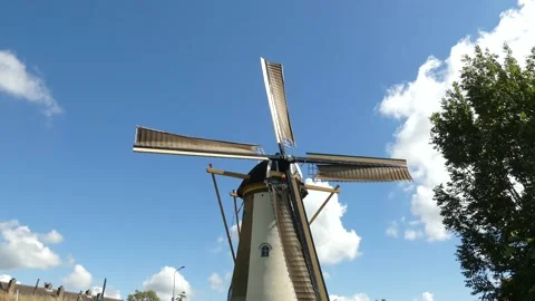 Old Windmills in the Netherlands Stock Footage 137860493