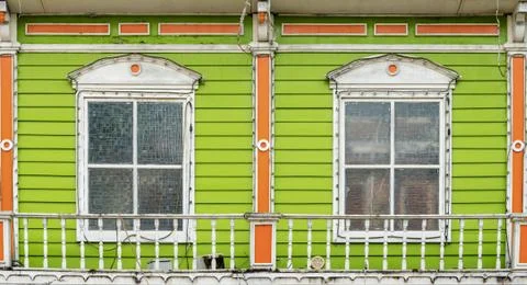 Old window with balcony Stock Photos