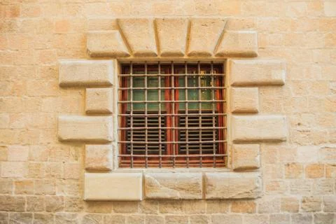 Old window with bar Stock Photos