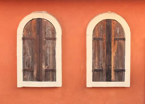 Old Window On Brick Wall Stock Photos