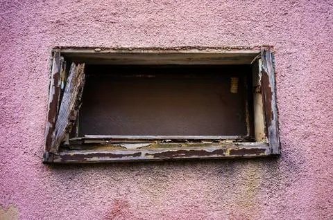 Old window is falling apart Stock Photos